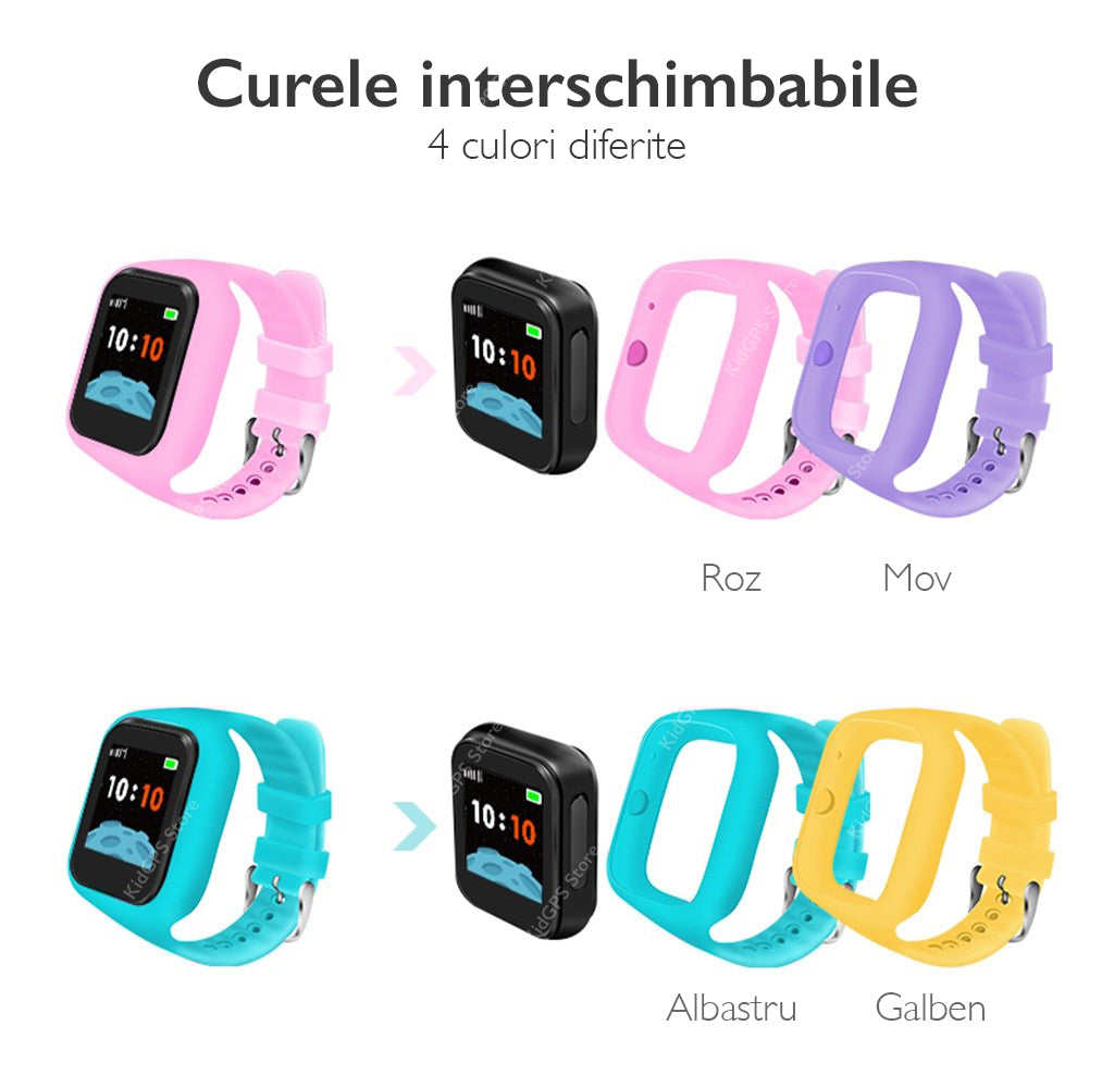 Ceas smartwatch copii TechONE S66A, Roz Ceas smartwatch copii TechONE S66A, Roz